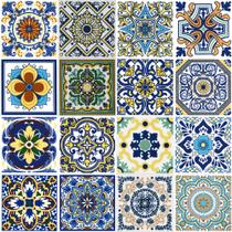 Kit Azulejos Coloniais Cores da Tradição (16 peças) Azulejo Português - Colonial 15,4x15,4