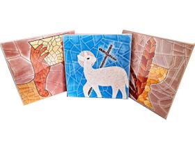 Kit Azulejos Decorativos para Capelas Igrejas 20 x 20 cm - Coleção TEA & AMOR