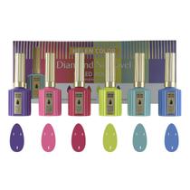 Kit B 6 Esmaltes Gel Diamond Nivelável Helen Color 15ml UvLed