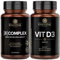 Kit B Complex Vitamina B + Vit D3 2000ui - 120 caps cada - Essential Nutrition