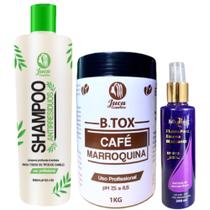 Kit B.tox Capilar Café Coffe Marroquina 2x1kg Juca + Fluido Capilar Matizadora 200ml Mairibel