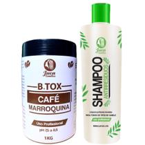 Kit B.tox Capilar Café Coffe Marroquina Juca 1kg + Shampoo Antiresiduos Juca 1L