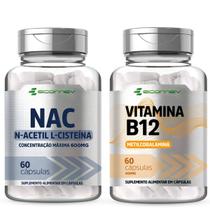 Kit B12 Metilcobalamina forma Ativa Nac 600mg 120Cáps Ecomev