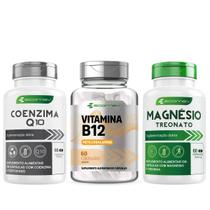 Kit B12 Metilcobalamina + Magnésio Treonato + Coenzima Q10 180Cáp Ecomev