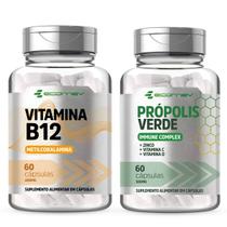 Kit B12 Metilcobalamina + Propolis Verde + Vit C D3 Zinco 500Mg 120cáp