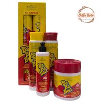 Kit bababell morango com cheirinho de chiclete 4 itens hidrata e da brilho
