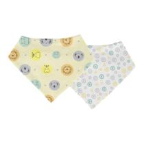 Kit Babador Bandana Bebê Com 2 Pçs Animais Neutro Papi