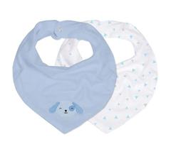 Kit Babador Bandana Bebê Com 2 Pçs Cachorrinho Azul Papi Kit Babador Bandana Bebê Com 2 Pçs Cachorrinho Azul Papi