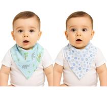 Kit Babador Bandana Bebê Com 2 Pçs Planetas Azul Papi Kit Babador Bandana Bebê Com 2 Pçs Planetas Azul Papi