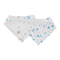 Kit Babador Bandana Bebê Com 2 Pçs Planetas Azul Papi