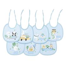 Kit Babador Bebê Semaninha Felpudo Azul 7 Peças Papi Kit Babador Bebê Semaninha Felpudo Azul 7 Peças Papi