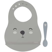 Kit Babador e Colher Infantil Le Petit Cinza 02 Peças Tramontina