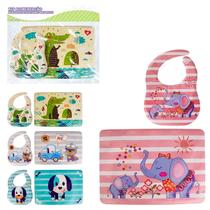 Kit Babador e Descanso de Prato Infantil Protege a Mesa