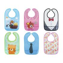 Kit Babador Impermeável Bebê com Bolso Ajustável 3 Unidades - Art Baby