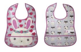 Kit Babador Impermeável com 2 Peças Rosa Girotondo Kit Babador Impermeável com 2 Peças Rosa Girotondo