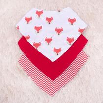 Kit Babador para Bebê Menina 3 peças Estampado Impermeável