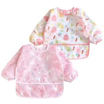 Kit Babadores Neném 2 Manga Longa Impermeável Coelho Cupcake Kit Babadores Neném 2 Manga Longa Impermeável Coelho Cupcake