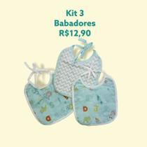 Kit Babadores Plastificado Estampado Neutro - 3 Peças