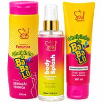 Kit Babalu Perfume Body Splash Sabonete Intimo e Sabonete Facial