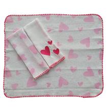 Kit babete festone bordada teciclean 3 unidades 100% algodão 35x30cm Kit babete festone bordada teciclean 3 unidades 100% algodão 35x30cm