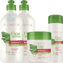 Kit babosa aloe vera facinatus cosméticos hidratação, restauração e brilho Kit babosa aloe vera facinatus cosméticos hidratação, restauração e brilho