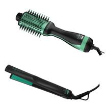 Kit Babosa Escova Secadora 3D e Prancha de Cabelo Ceramic Bivolt