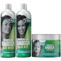 Kit Babosa Soul Power Shampoo Condicionador E Mascara Hidratação Capilar Vegano Nutrição Cabelo