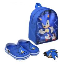 Kit Babuche Infantil Com Mochila Azul Nexa