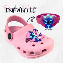 Kit Babuche Infantil Menina Sandália Papete Casual Confortável e Pulseira