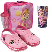 Kit Babuche Leve Com Lancheira Escolar Resistente Patrulha Feminino E Copo Novidade Kit Babuche Leve Com Lancheira Escolar Resistente Patrulha Feminino E Copo Novidade