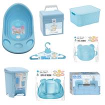 Kit Baby Banheira+Lixeira 6L+Cxa Org+Maleta+Pratinhos Azul Kit Baby Banheira+Lixeira 6L+Cxa Org+Maleta+Pratinhos Azul