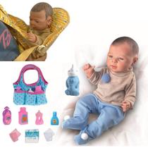 Kit Baby Bebê Reborn + Bolsa Canguru + Bolsinha Maternidade