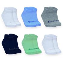 Kit baby feliz 12 pares de meias de bebê em aldodão meia infantil menino e menina 0 a 6 meses