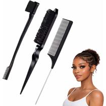 Kit Baby Hair 3 Peças Escova Modeladora Pente Fino e Ponta