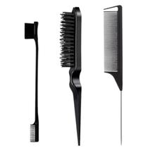 Kit Baby Hair Pente Escova e Separador de Mechas Preto