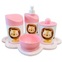 Kit Baby Higiene 3 Leãozinhos c/bandeja nuvem COLORIDA
