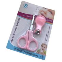 Kit Baby Manicure com 2 Peças Tesourinha e Cortador de Unha Kit Baby Azul ou Rosa