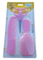 Kit baby marco boni 3 itens (escova cabelo+pente+tesoura)