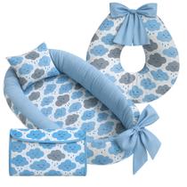 Kit Baby Premium Almofada de Amamentação + Ninho Redutor de Berço + Trocador Portátil Estampado