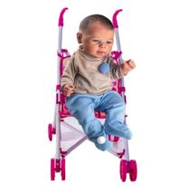 Kit Baby Reborn Menino Azul Com Carrinho de Bebê