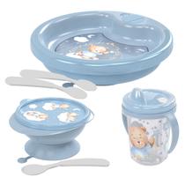 Kit Baby Urso Prato Térmico Tigela com Ventosa Caneca Trio