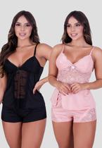 Kit Babydoll Básico + Babydoll Detalhes Em Renda