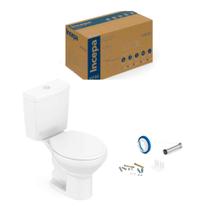 Kit Bacia C/ Caixa 3/6 Lts+compl Instalacao+assento Eco Flamingo Branco - Incepa