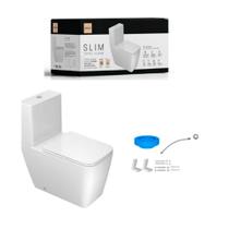 Kit Bacia C Caixa Acoplada Slim Total Clean Branco + Instalações - Deca Kit Bacia C Caixa Acoplada Slim Total Clean Branco + Instalações - Deca