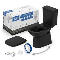 Kit Bacia Caixa Acoplada Debba Classic Matte Black Roca