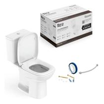 Kit Bacia Debba Square Bacia C/ Caixa Acoplada + Acessórios De Instalação + Assento Soft Close - Roca Louças