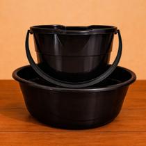 kit Bacia e Balde Vermelho Resistente limpeza balde de 7'litros e bacia de 6,5 litros alça plastico