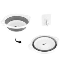 Kit Bacia Redonda Dobrável Retrátil Multiuso 8 litros + 1 Gancho Vonder