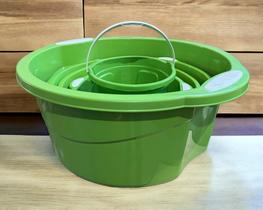 Kit Bacias com 5 Pecas (4 Bacias de 15/25/35/80L e 1 Balde de 10L)