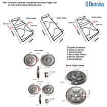 Kit bacias + grelhas p/ fogões tripla chama electrolux 5 bocas 76 dba